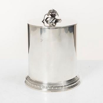 C.G. Hallberg, a silver jar with lid, Stockholm, Sweden 1953.