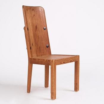 Axel Einar Hjorth, a stained pine 'Lovö' chair, Nordiska Kompaniet, Sweden 1930s.