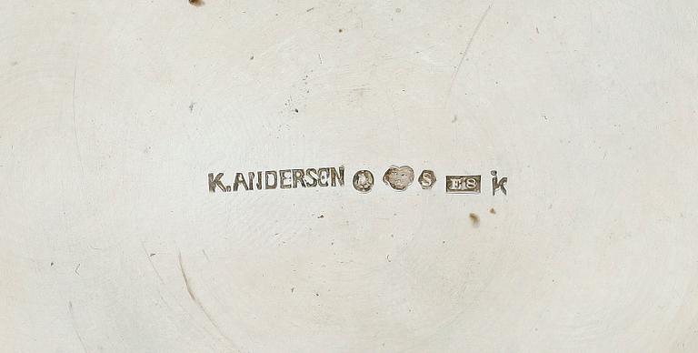 BÄGARE, silver, K. Anderson, Stockholm 1931. Vikt ca 466 gram.