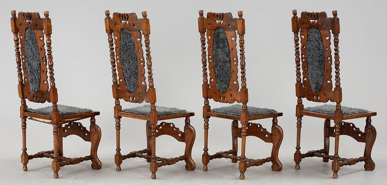 STOLAR, 4 st, barockstil, 1800-tal.