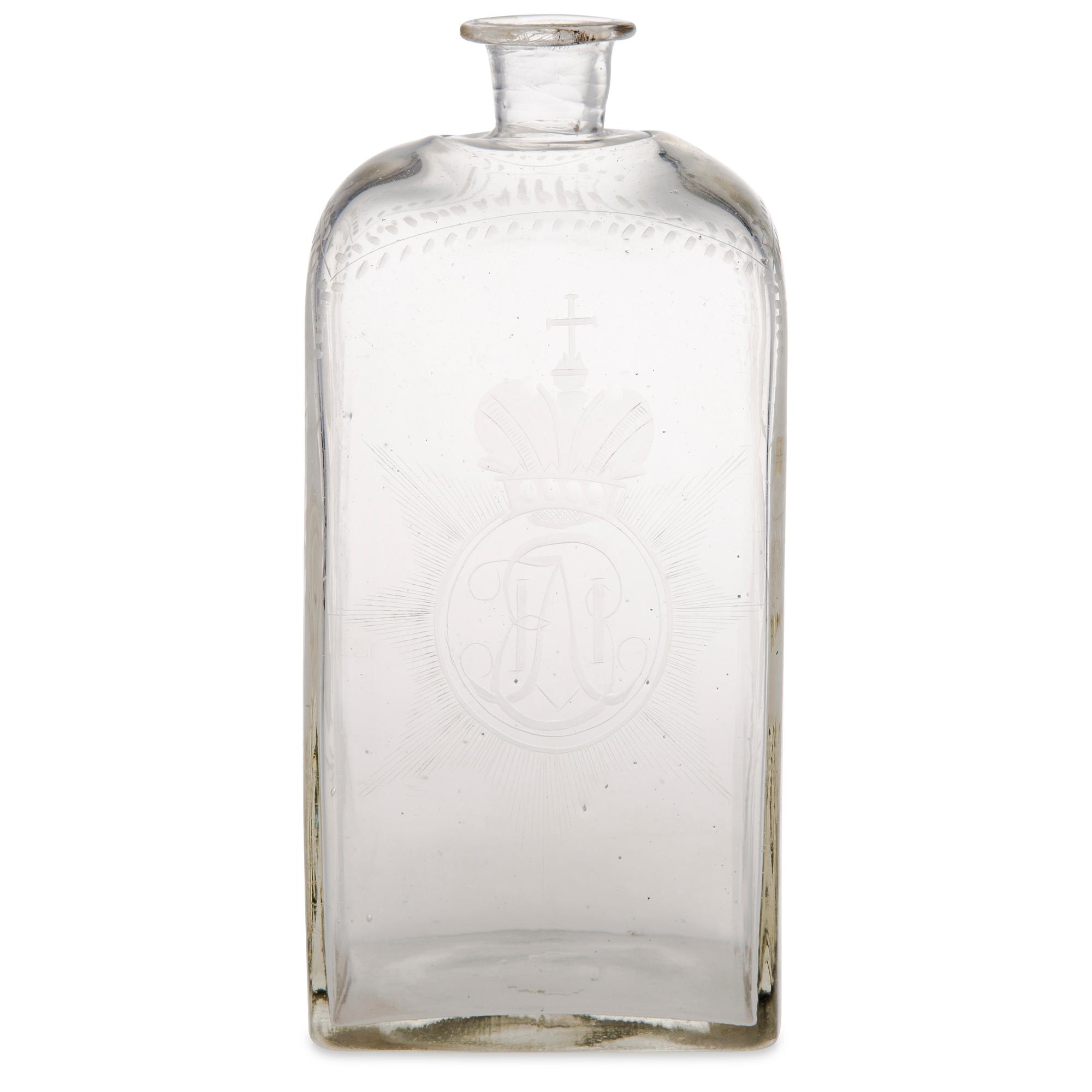 FLASKA, glas, Ryssland, tidigt 1800-tal.