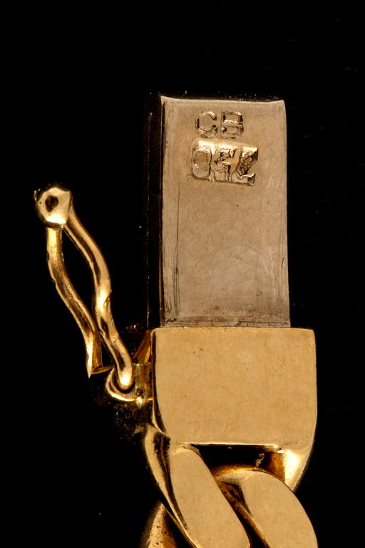 Necklace 18K gold with brilliant and singel-cut Diamonds approx 1 ct, total weight 56,7 g.