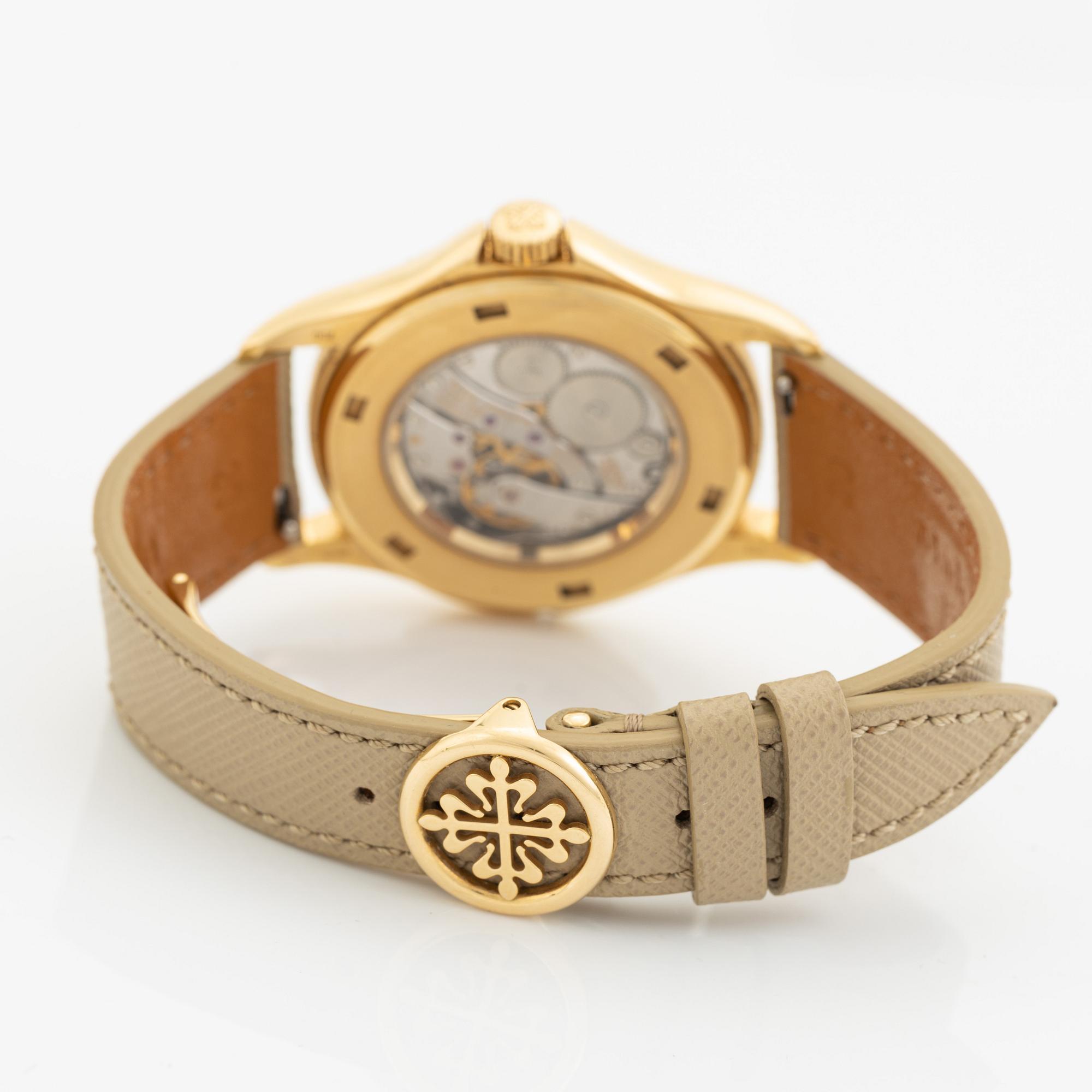 Patek Philippe, Calatrava, Travel Time, "Geneva Seal", wristwatch, 37 mm.