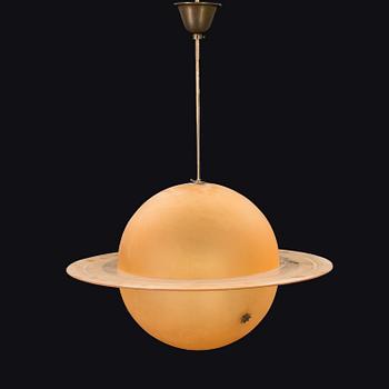 EDWARD HALD, TAKLAMPA, s.k. Saturnuslampa, 1930 för Orrefors,