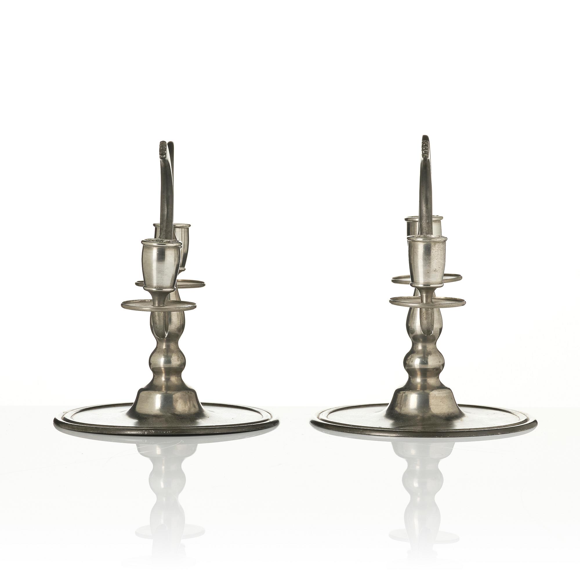 Nils Fougstedt, a pair of candelabra, Firma Svenskt Tenn, Stockholm, 1926.