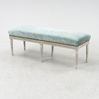 A Gustavian style bench, 20th century.