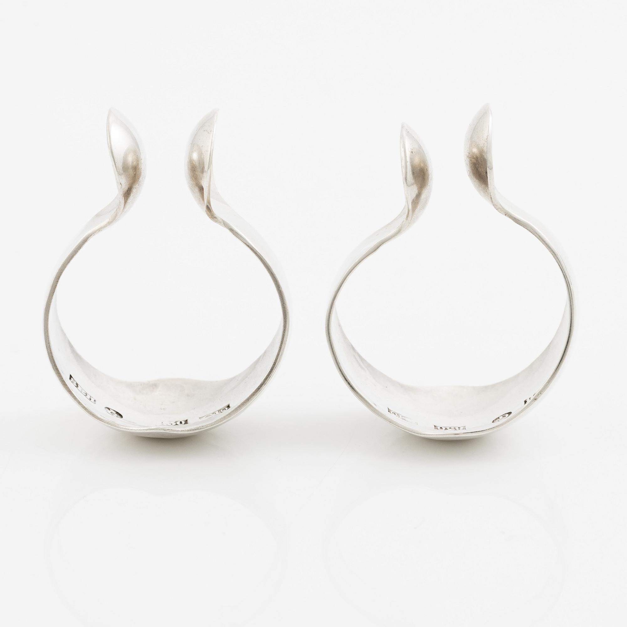 Sven-Erik Högberg, a pair of earrings, silver, Gothenburg 1977.