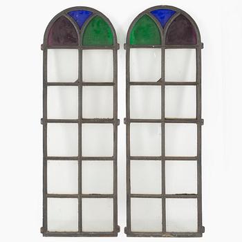 A pair of cast iron and glass windows, first half of the 20th century.