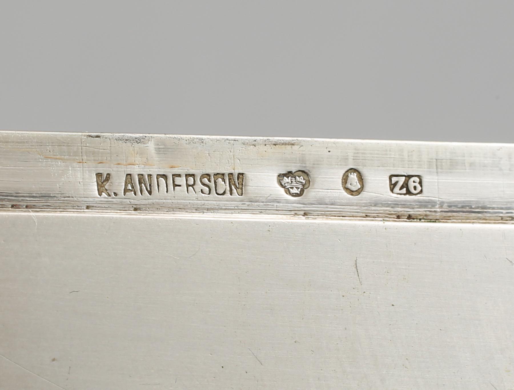ASKAR, 3 st, silver, empire-stil, K. Anderson, Stockholm, 1902 samt GAB, Stockholm, 1911 och 1912. Vikt 593 g.