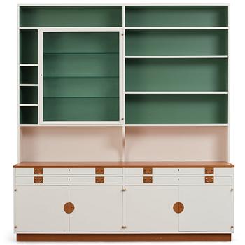 Josef Frank, a bookcase, a special edition of model nr 2255 with a showcase cabinet, Svenskt Tenn, Sweden 1960-1970s.