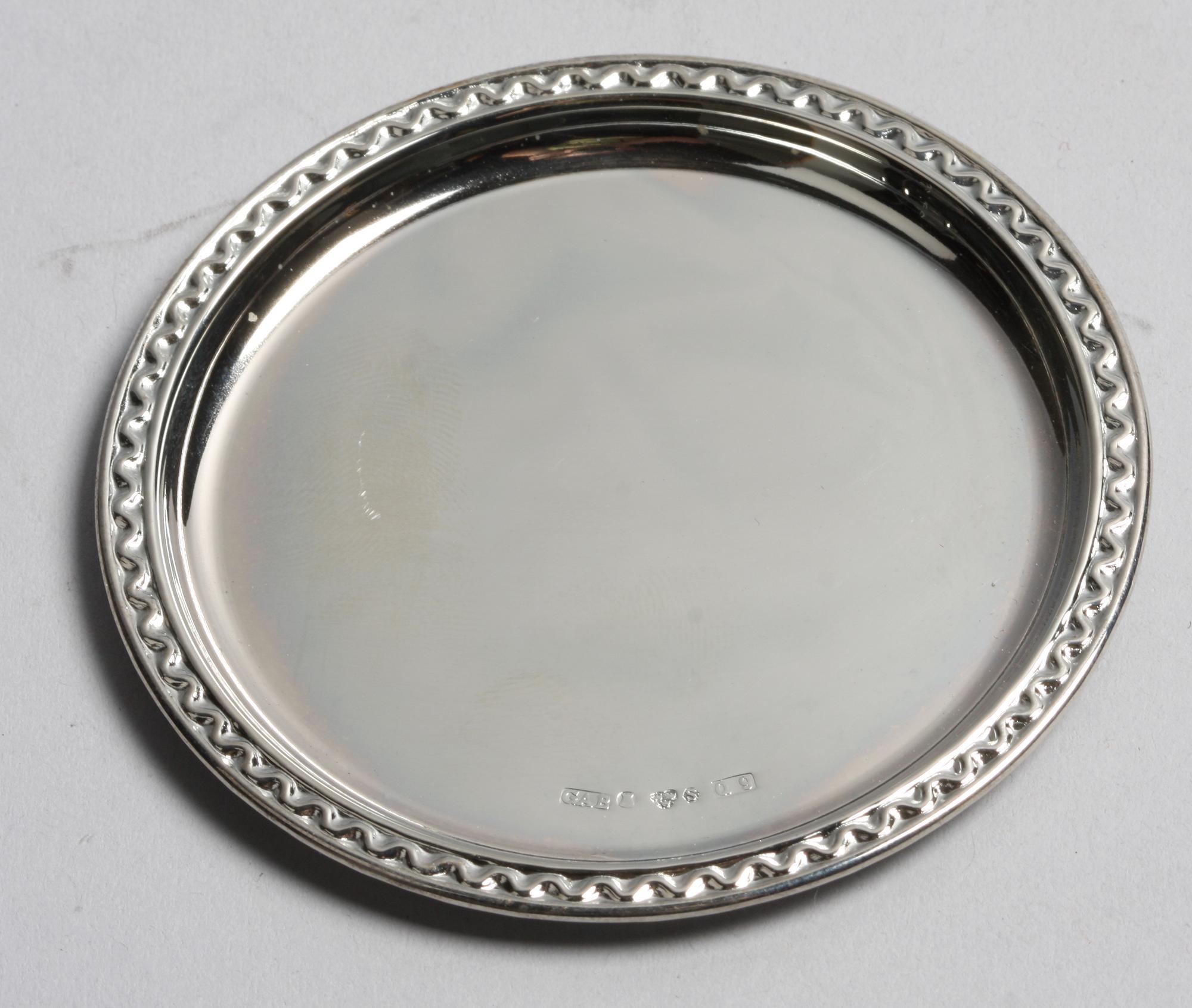 GLASUNDERLÄGG, 13 st, silver, GAB, 1969.