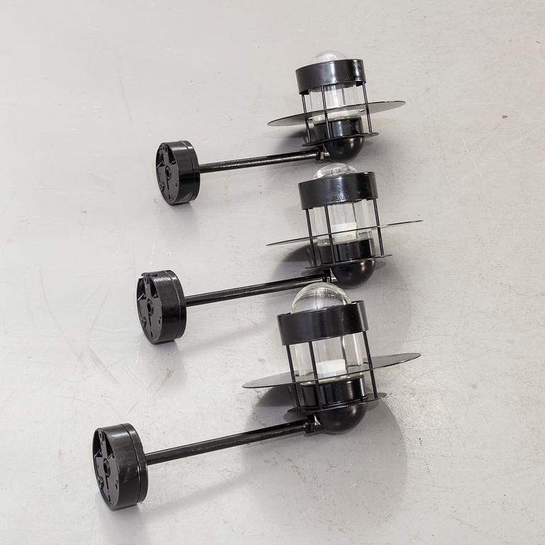 JENS MØLLER-JENSEN, three wall lamps for out doors, "Albertslund", Louis Poulsen.