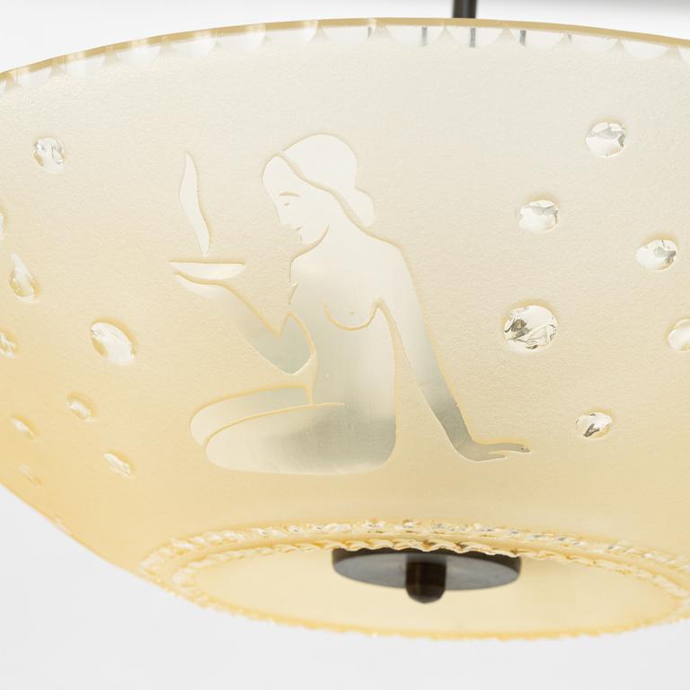A Swedish Modern ceiling light, 1940's.