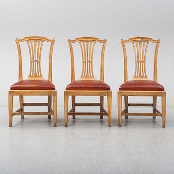 A set of three Gustavian chairs by Carl Johan Wadström (master in Stockholm 1788-1816).