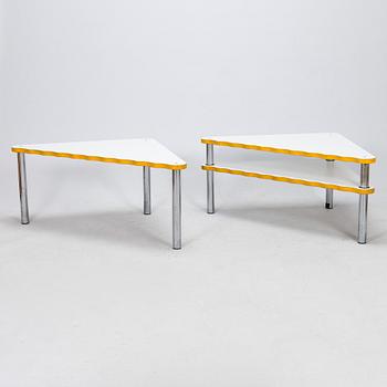 Yrjö Kukkapuro, Two "Experiment" coffee tables, Avarte 1980s.