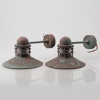 Alfred Homann & Ole Kjear, a pair of "Nyhavn" wall lights, Louis Poulsen, Denmark.