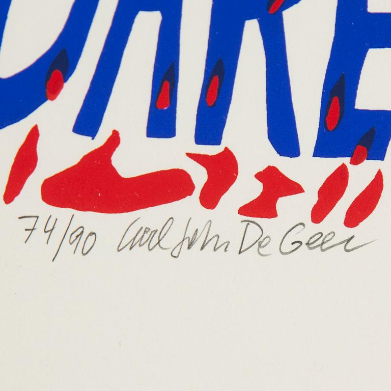 CARL JOHAN DE GEER, a colour lithopraph, signed and numbered 74/90.