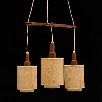 A teak ceiling light, 1950's/60's.