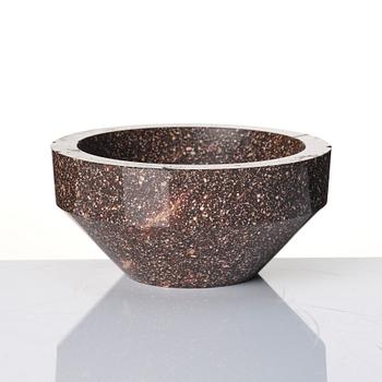 A Swedish 'Blyberg' porphyry mortar and pestle, Älvdalen, 19th century.