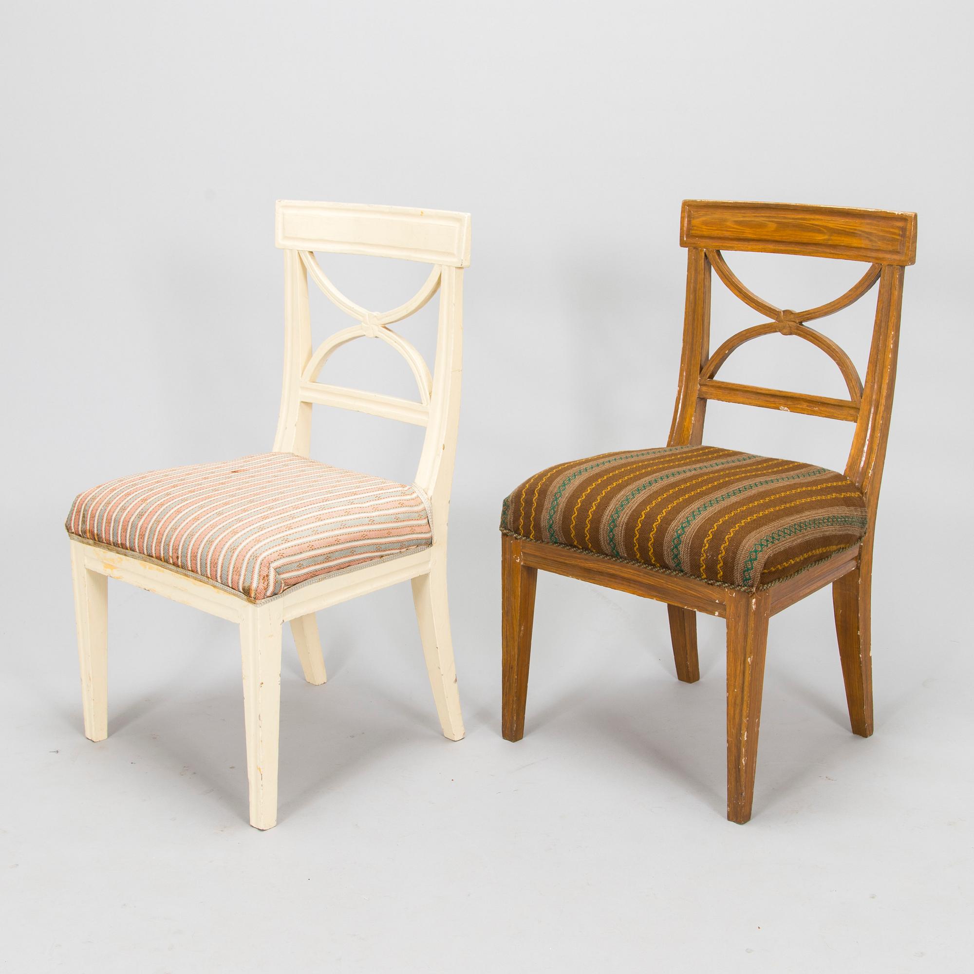 A set of six Swedish Gustavian chairs, circa 1800.