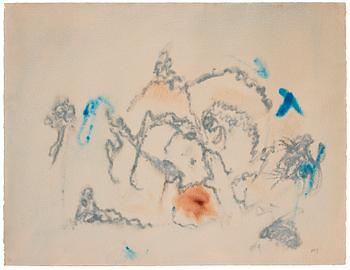 704. Henri Michaux, "Fond bleu pale".