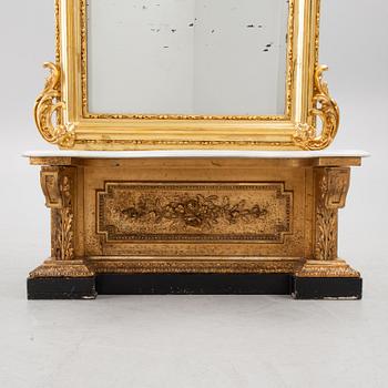 Golvspegel med konsolbord, 1800-talets slut.