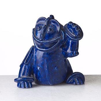 Wilhelm Kåge, a stoneware sculpture of a dragon puppy, Gustavsberg studio, Sweden 1940-50's.