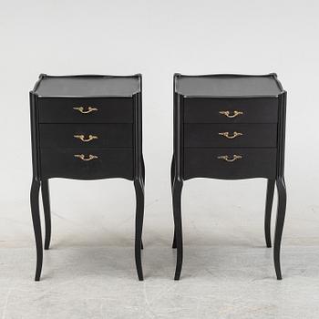 A pair of painted bedside tables, Rydén Möbler Ab, Nybro, late 20th Century.