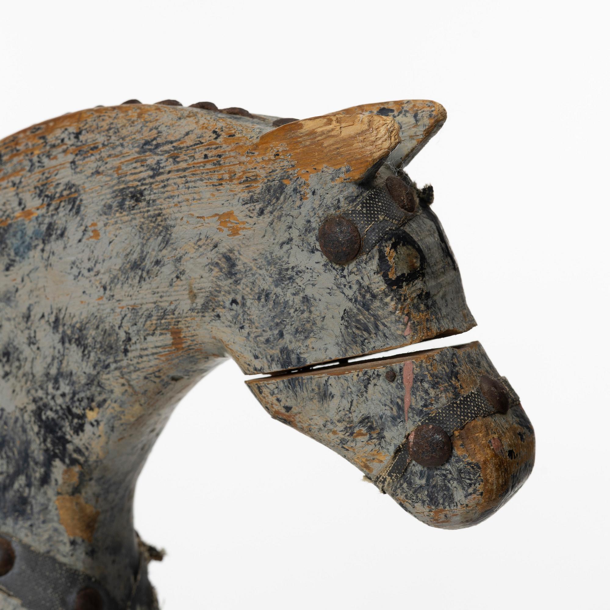 Sculpture, wood, horse, late 19th century.