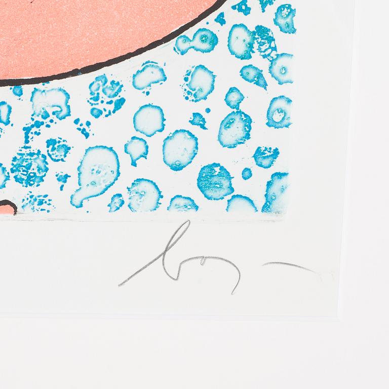 ENRICO BAJ, färgetsning, signerad och numrerad 12/75.