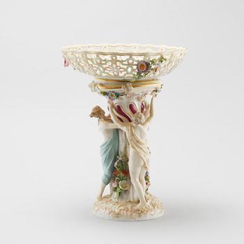 A porcelain centerpiece from Meissen, made in the late 19th century.