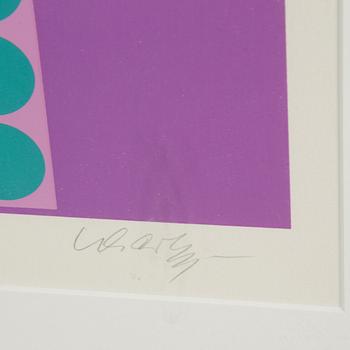 Victor Vasarely, silkscreen in colours, signed 104/295.