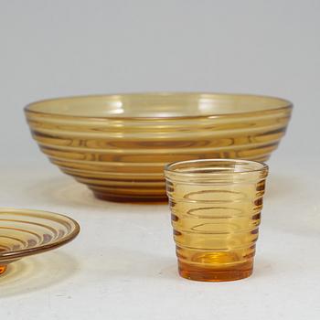 AINO AALTO, servisdelar, 15 st, glas, "Bölgeblick", Karhula, Finland, 1930-tal.