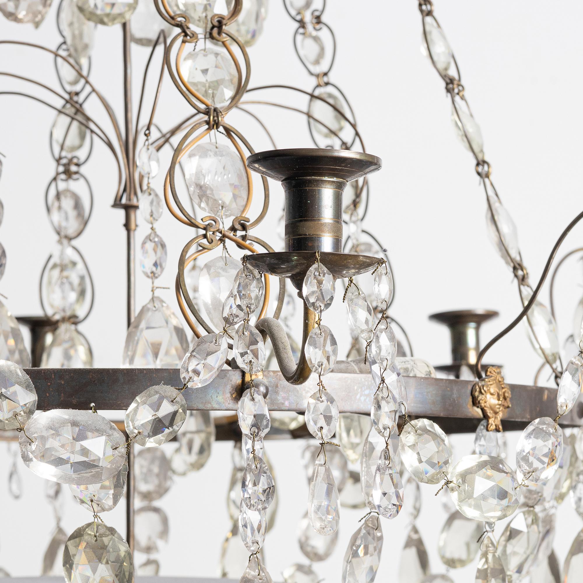 A Gustavian style chandelier, early 20th Century.