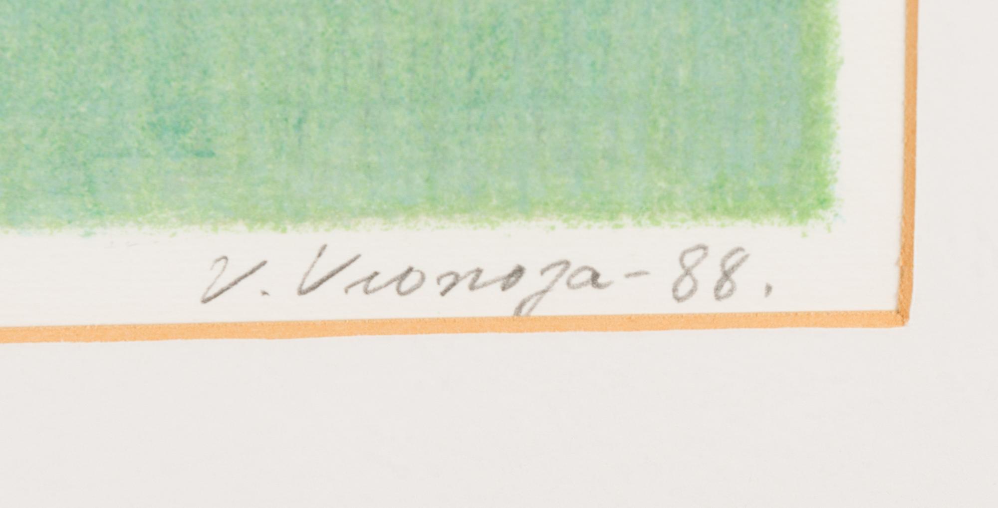 VEIKKO VIONOJA, litografi, signerad och daterad -88.