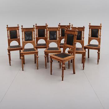 STOLAR, 8 st, nyrenässans, 1800-talets andra hälft.