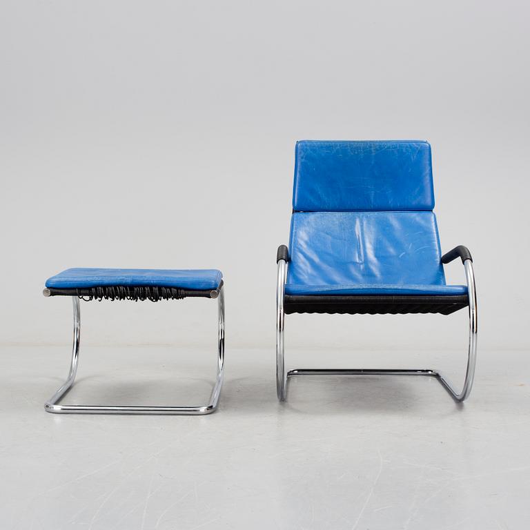 An armchair and stool by Tecta, 1970-/80s.