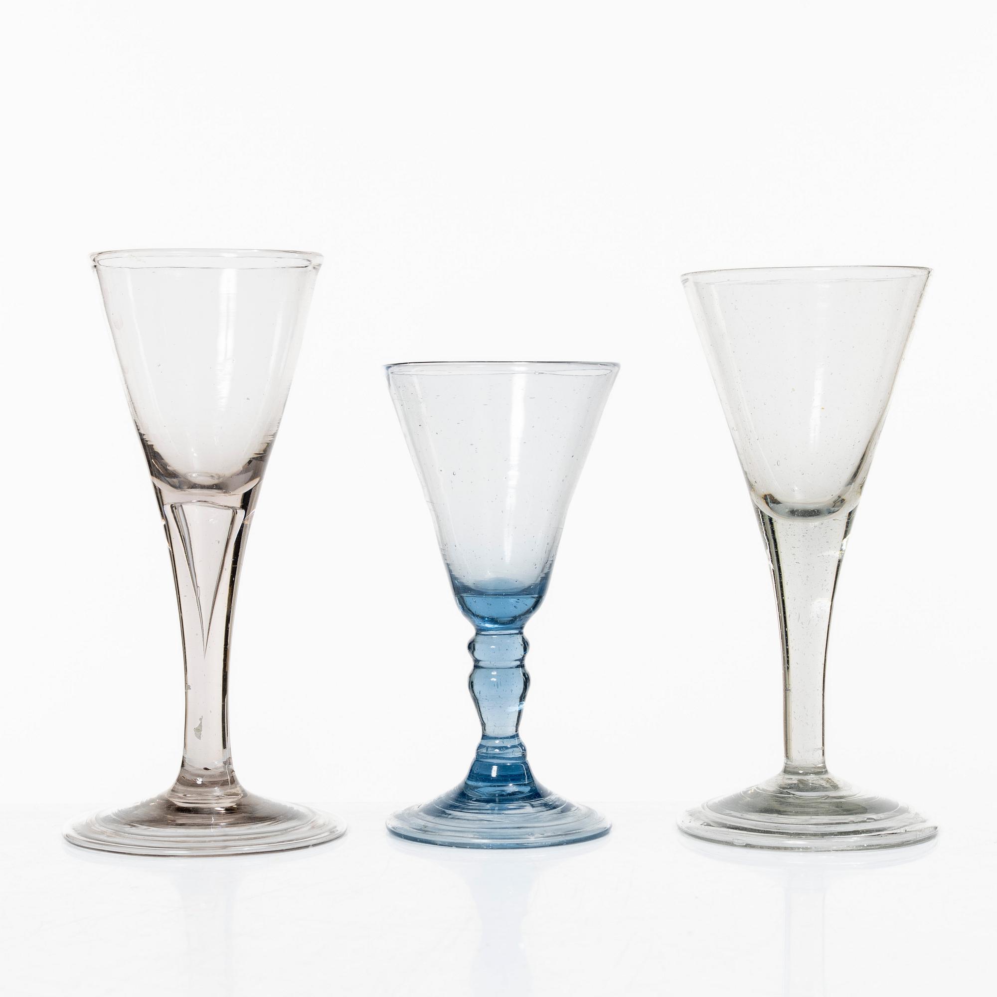 Glass, 5 pcs, 17th-18th century.