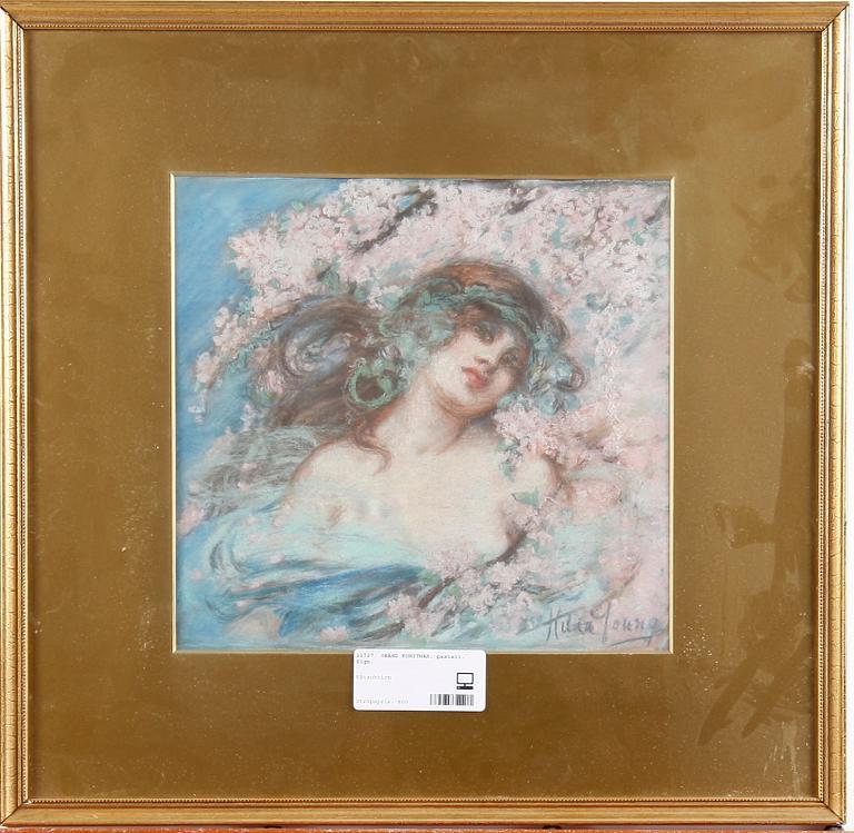 OKÄND KONSTNÄR, pastell. Sign.