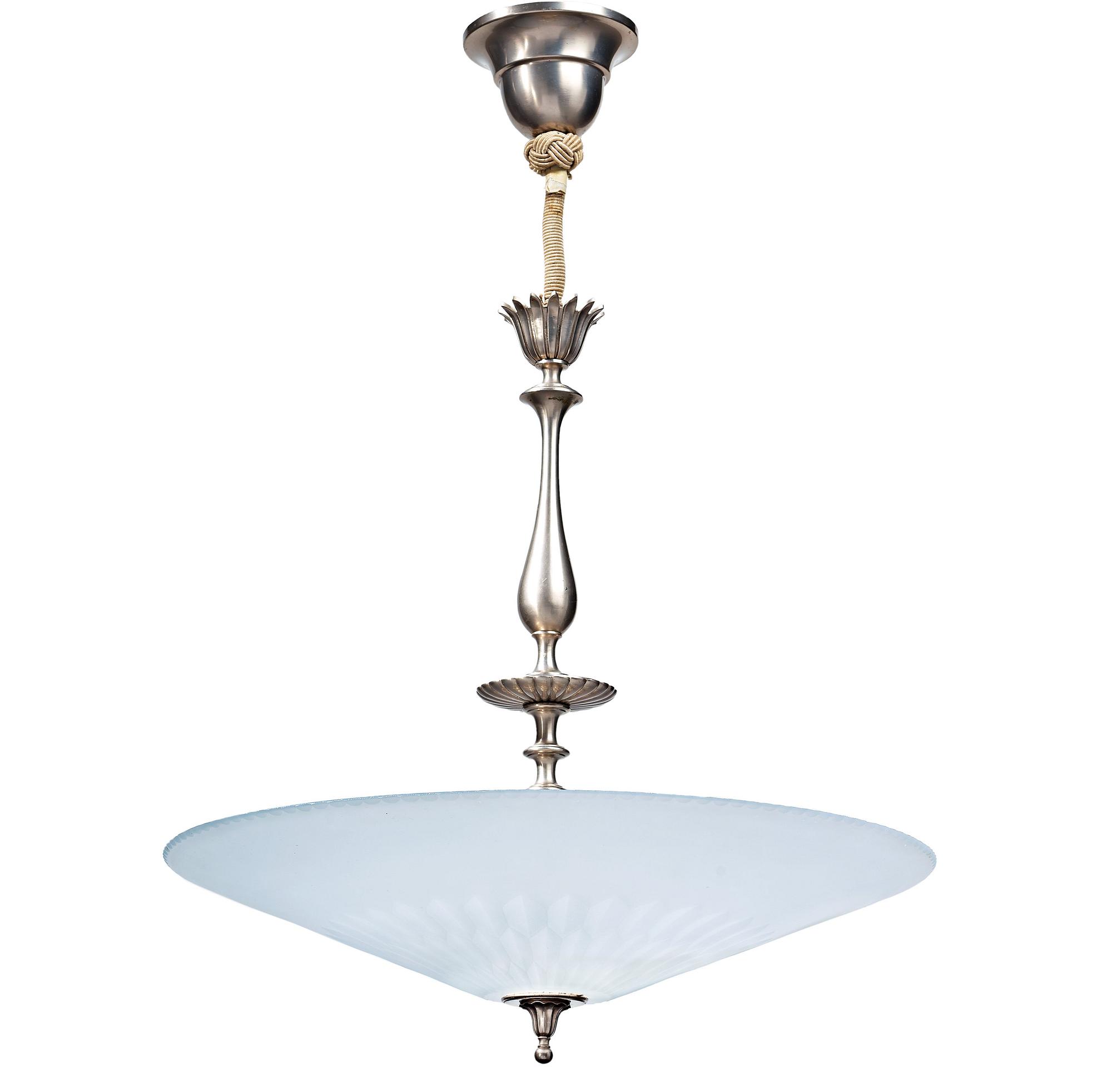 Edward Hald, och ERIK TIDSTRAND, taklampa, Swedish Grace, Orrefors 1920-30-tal.