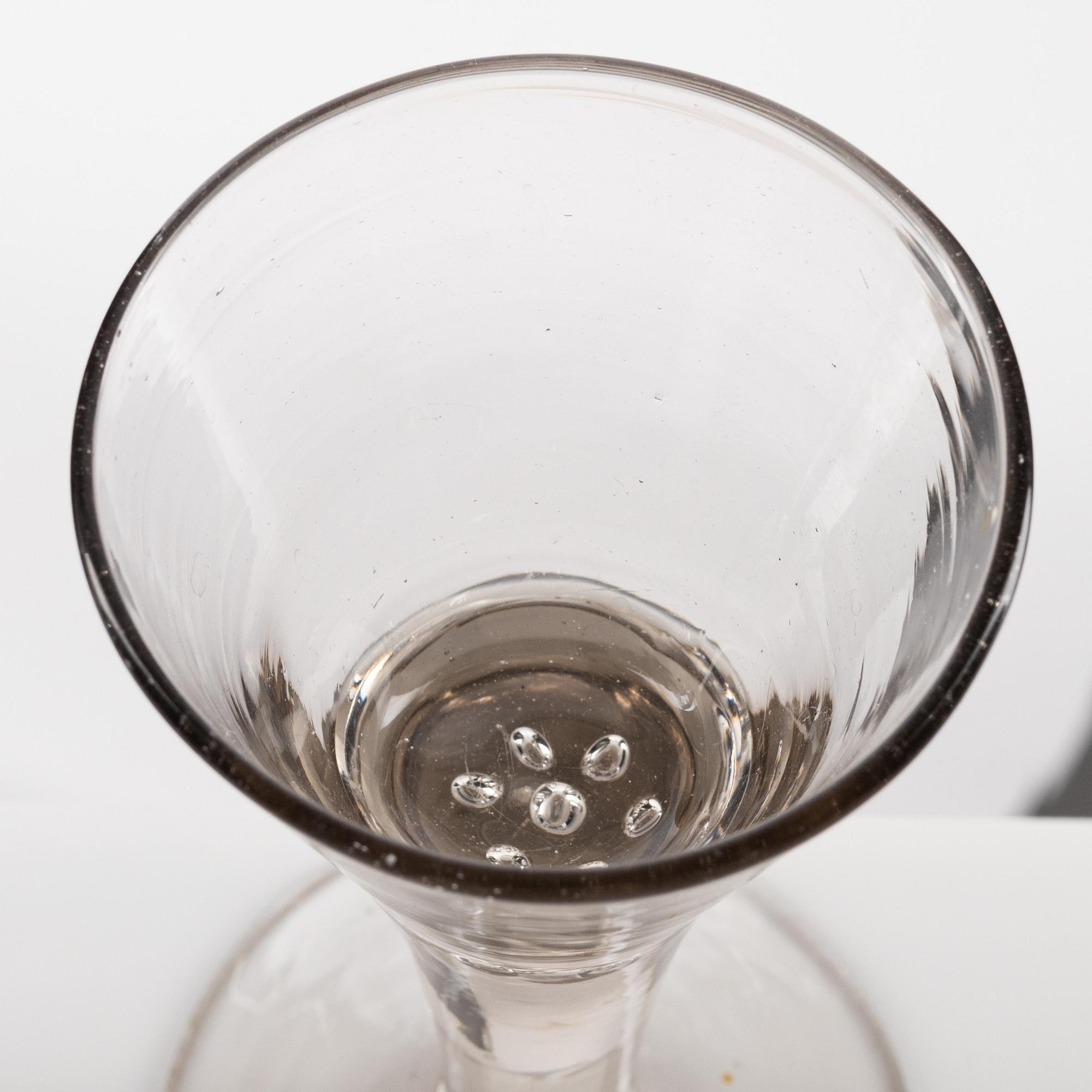 A set of two Swedish wine glasses, 18th Cenutyr.