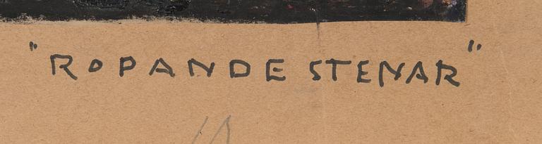 Margareta Ahlstedt-Willandt, originalskisser, 2 st  för rya, blandteknik, signerad.