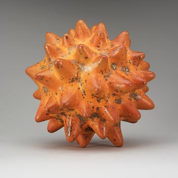 A Hans Hedberg faience sculpture of a sea urchin, Biot, France.