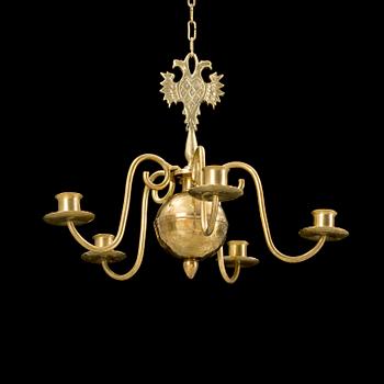 A BRASS CEILING LIGHT, Arvid Johansson, Arvika, second half of the 20th century. Height ca 25 cm.