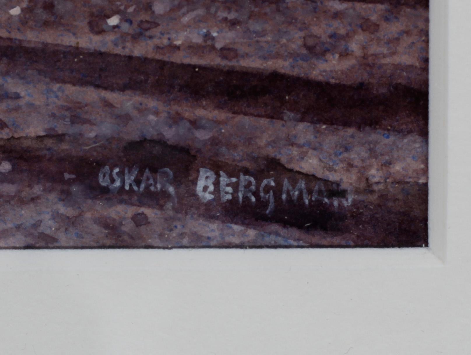OSKAR BERGMAN, akvarell, sign.
