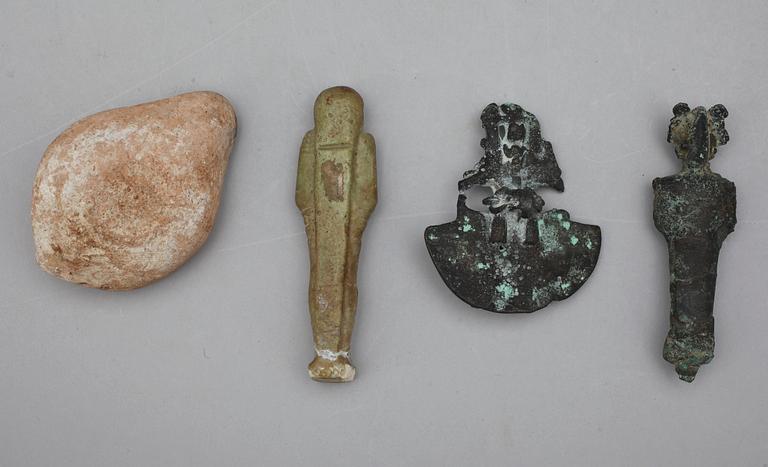 PARTI FORNFÖREMÅL, 4 st, bland annat Egypten och sentid ca 664-331 f.Kr.