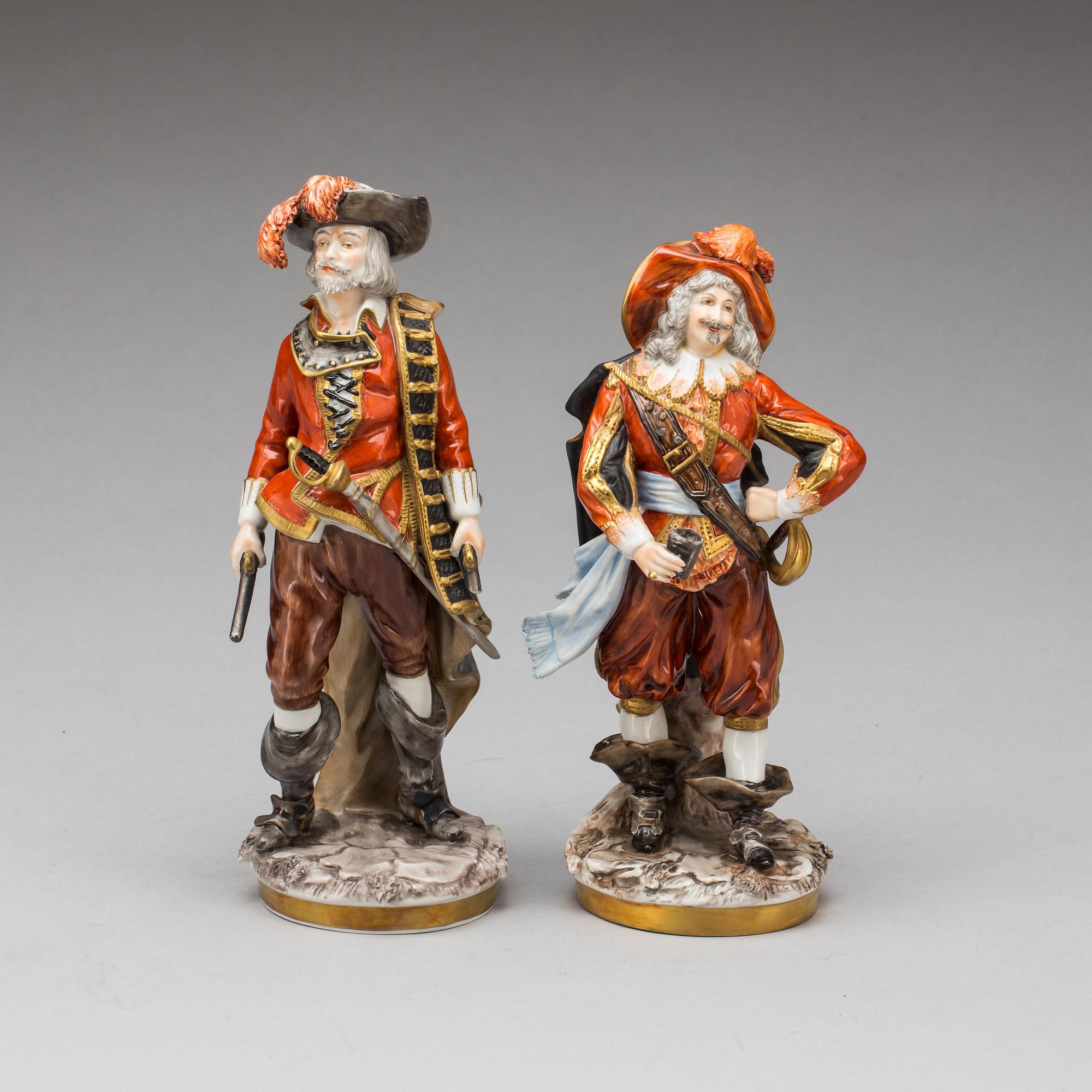 FIGURINER, 2 st, porslin, Tyskland, Unterweissbach. 1900-tal.