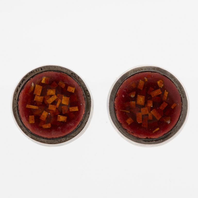 Lars Arby, four pairs of earrings, silver, Gothenburg including 1963 and 1969.