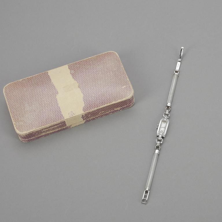 ARMBANDSUR, platina med 18 st diamanter, armband i vitguld.