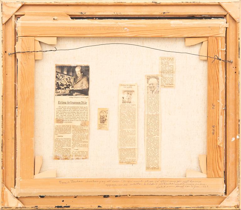 Erling Ärlingsson, oil on canvas signed EÄ, date in the frame 1963.